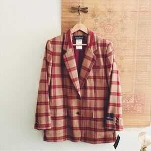 Vintage Harvé Benard Wool Plaid Blazer Jacket